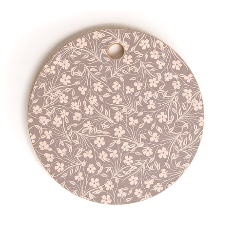 Jenean Morrison Pale Flower Cutting Board Round