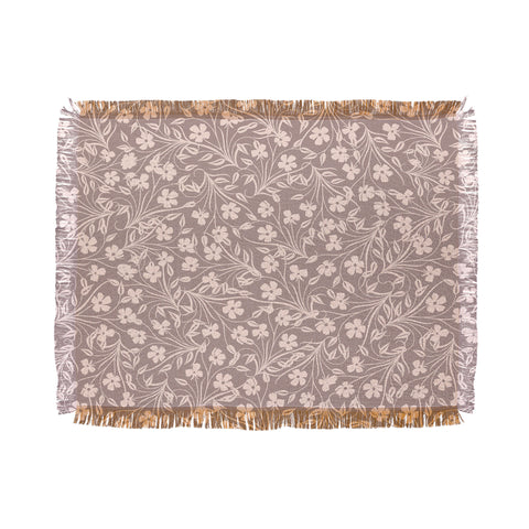 Jenean Morrison Pale Flower Throw Blanket