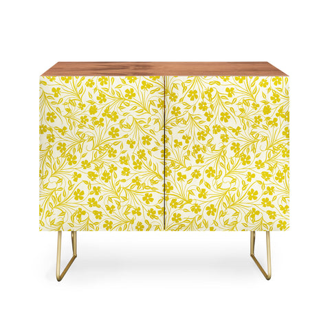 Jenean Morrison Pale Flower Yellow Credenza