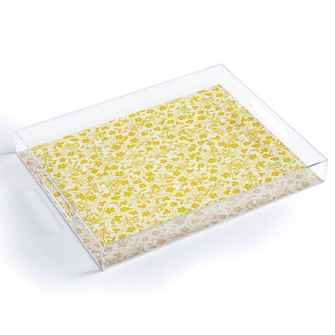Jenean Morrison Pale Flower Yellow Acrylic Tray