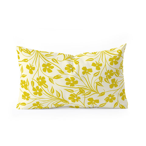 Jenean Morrison Pale Flower Yellow Oblong Throw Pillow
