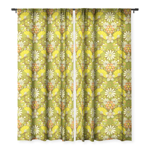 Jenean Morrison Park Walk Yellow Sheer Window Curtain