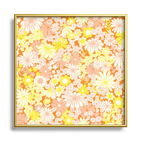 Jenean Morrison Peg In Persimmon Square Metal Framed Art Print