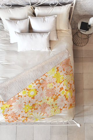 Jenean Morrison Peg In Persimmon Fleece Throw Blanket