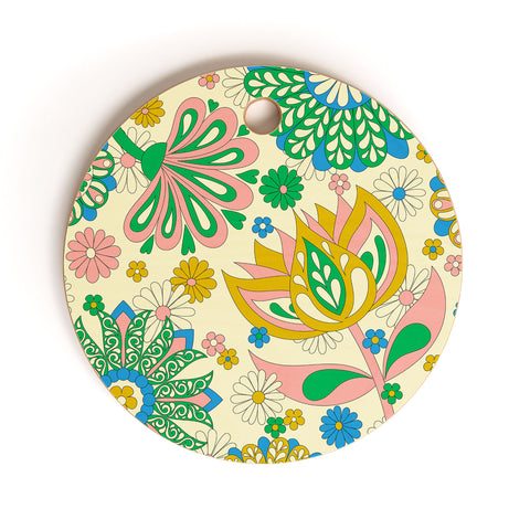 Jenean Morrison Perennial Garden Cutting Board Round