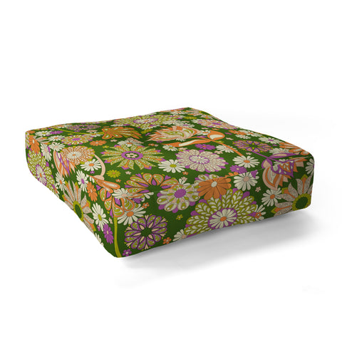 Jenean Morrison Perennial Garden Green Floor Pillow Square