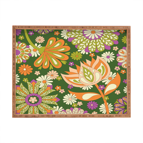 Jenean Morrison Perennial Garden Green Rectangular Tray