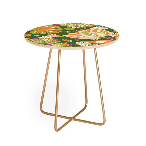 Jenean Morrison Perennial Garden Green Round Side Table