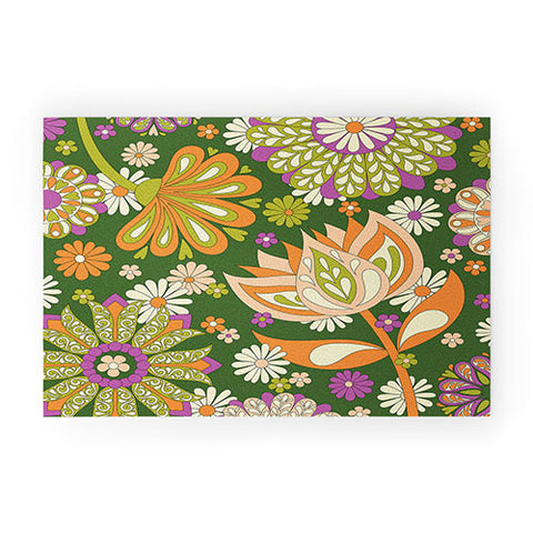Jenean Morrison Perennial Garden Green Welcome Mat