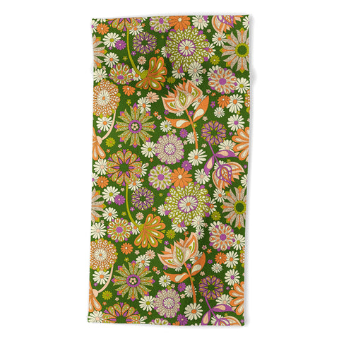 Jenean Morrison Perennial Garden Green Beach Towel