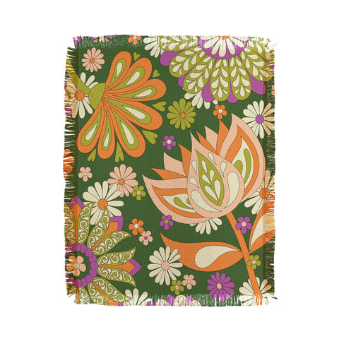 Jenean Morrison Perennial Garden Green Throw Blanket