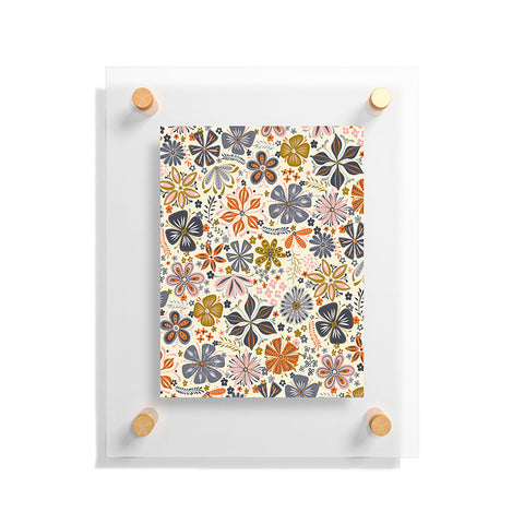 Jenean Morrison Petal Pop in Blue Floating Acrylic Print