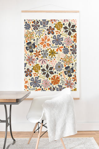 Jenean Morrison Petal Pop in Blue Art Print And Hanger