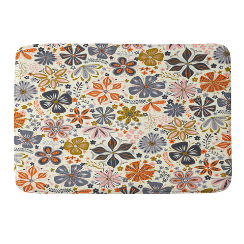 Jenean Morrison Petal Pop in Blue Memory Foam Bath Mat