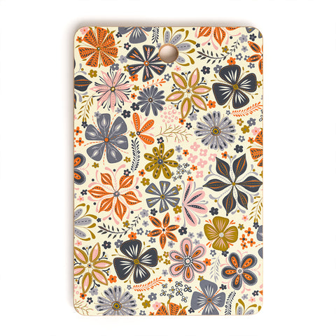 Jenean Morrison Petal Pop in Blue Cutting Board Rectangle