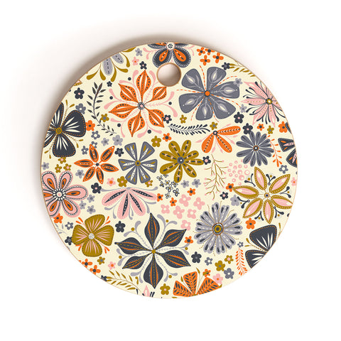 Jenean Morrison Petal Pop in Blue Cutting Board Round