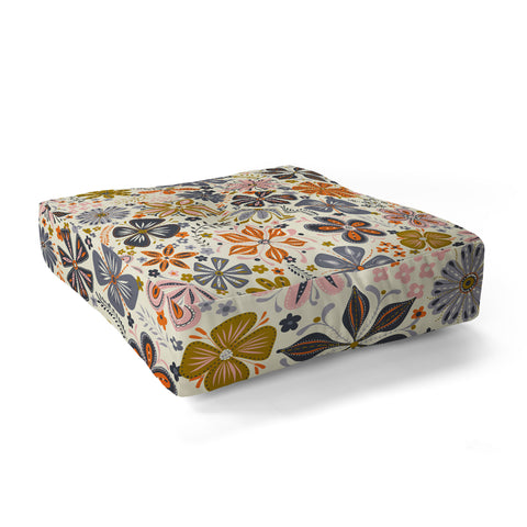 Jenean Morrison Petal Pop in Blue Floor Pillow Square