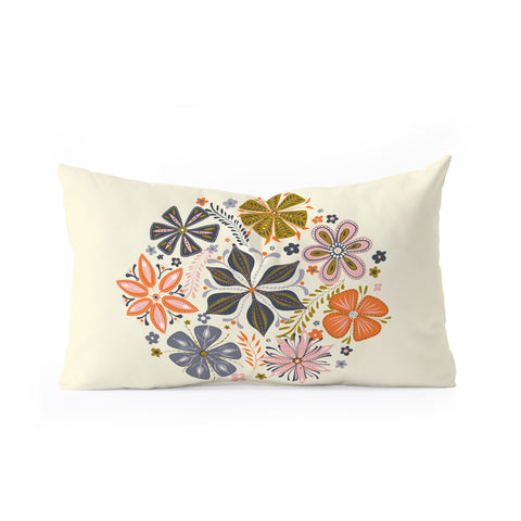Jenean Morrison Petal Pop in Blue Oblong Throw Pillow