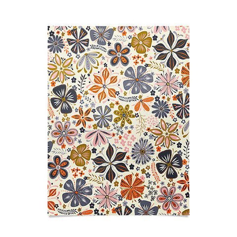 Jenean Morrison Petal Pop in Blue Poster