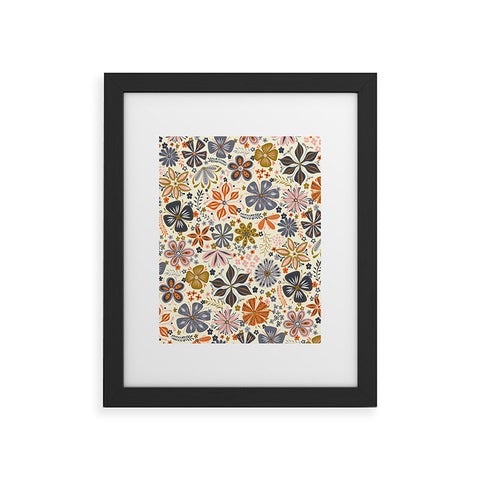 Jenean Morrison Petal Pop in Blue Framed Art Print