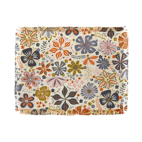 Jenean Morrison Petal Pop in Blue Throw Blanket