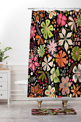 Jenean Morrison Petal Pop in Pink Shower Curtain And Mat