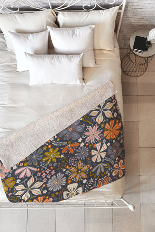 Jenean Morrison Petal Pop Multi Fleece Throw Blanket