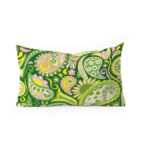 Jenean Morrison Pretty Paisley in Green Oblong Throw Pillow
