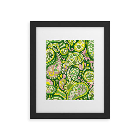 Jenean Morrison Pretty Paisley in Green Framed Art Print