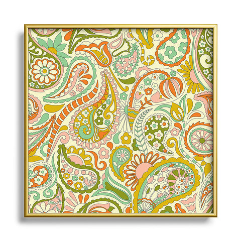 Jenean Morrison Pretty Paisley Metal Square Framed Art Print