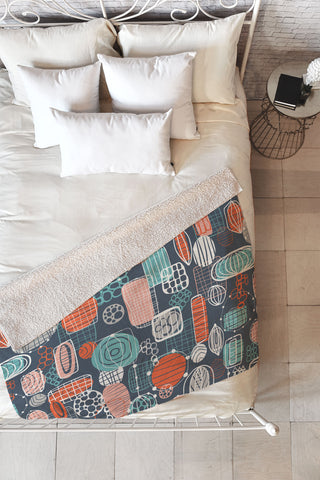 Jenean Morrison Retro Future Fleece Throw Blanket