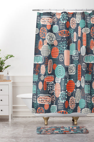 Jenean Morrison Retro Future Shower Curtain And Mat