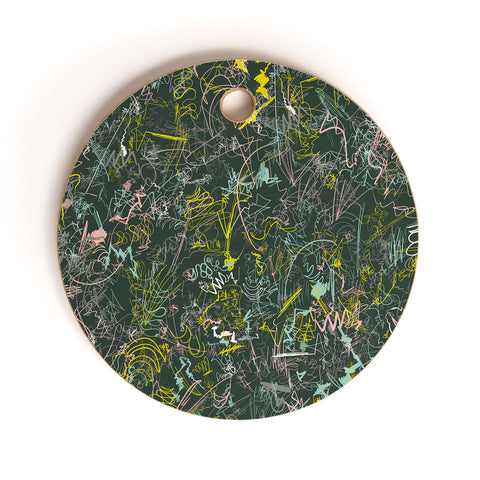 Jenean Morrison Scribble Night Cutting Board Round