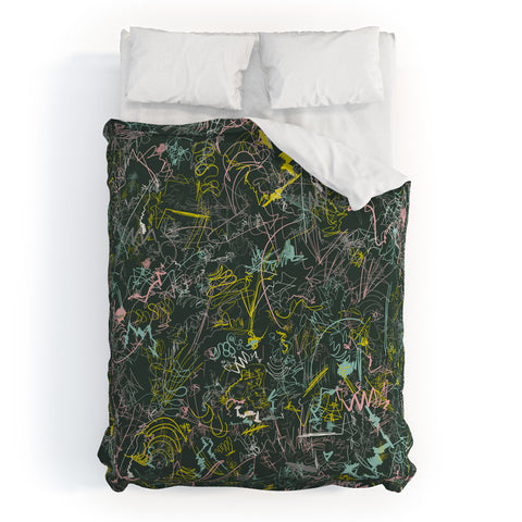 Jenean Morrison Scribble Night Duvet Cover