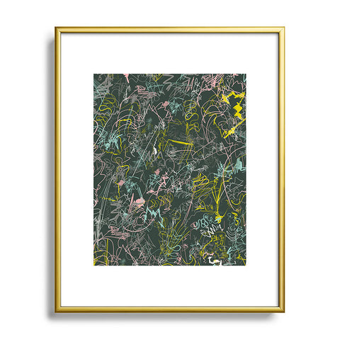 Jenean Morrison Scribble Night Metal Framed Art Print