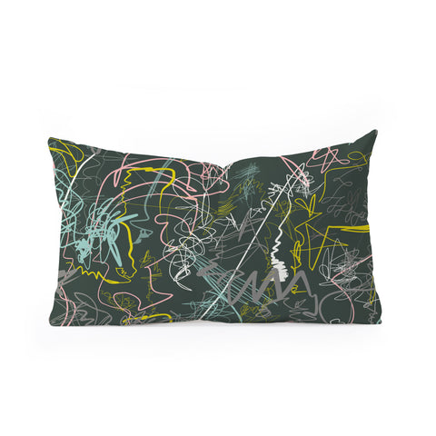 Jenean Morrison Scribble Night Oblong Throw Pillow