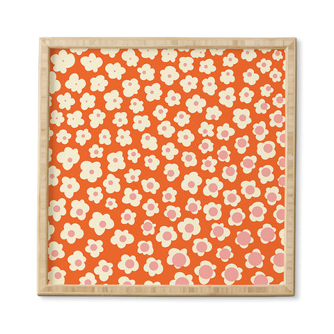 Jenean Morrison Sunny Side Floral in Orange Framed Wall Art