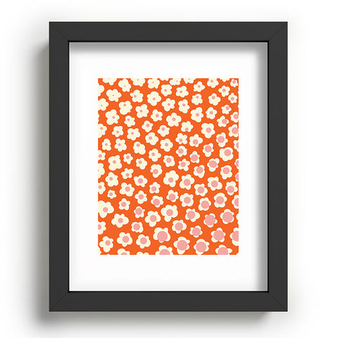 Jenean Morrison Sunny Side Floral in Orange Recessed Framing Rectangle