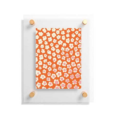 Jenean Morrison Sunny Side Floral in Orange Floating Acrylic Print