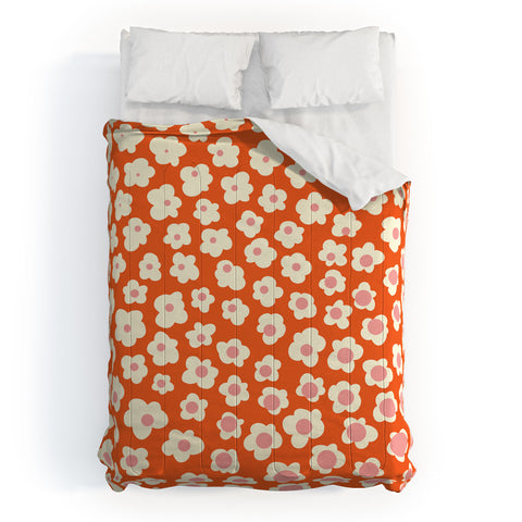 Jenean Morrison Sunny Side Floral in Orange Comforter