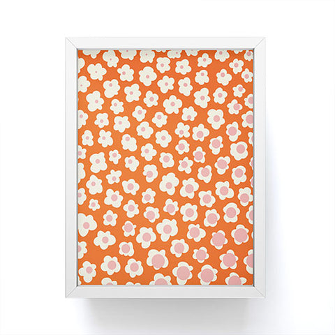 Jenean Morrison Sunny Side Floral in Orange Framed Mini Art Print