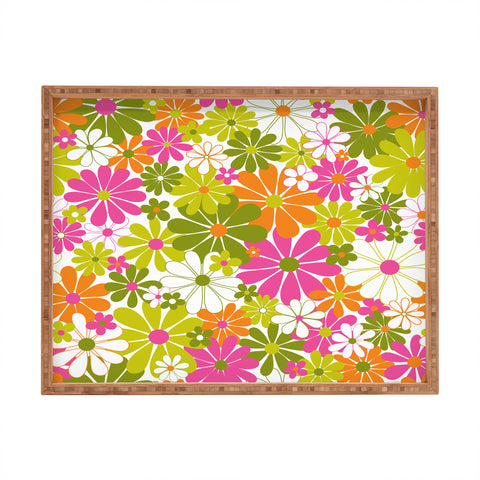 Jenean Morrison The Garden Isle Bright Pink Rectangular Tray