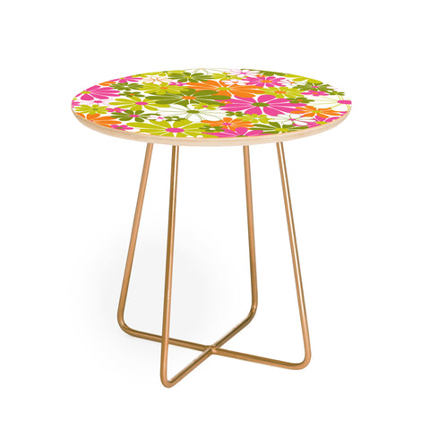Jenean Morrison The Garden Isle Bright Pink Round Side Table