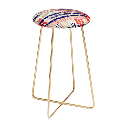 Jenean Morrison Thread Count Red Counter Stool