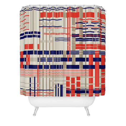 Jenean Morrison Thread Count Red Shower Curtain