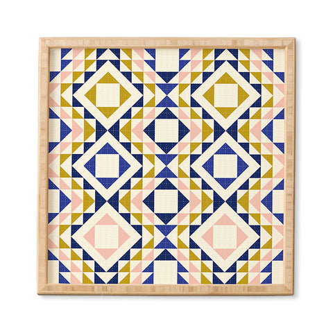 Jenean Morrison Top Stitched Quilt Blue Framed Wall Art