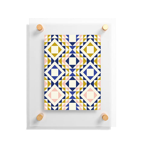 Jenean Morrison Top Stitched Quilt Blue Floating Acrylic Print