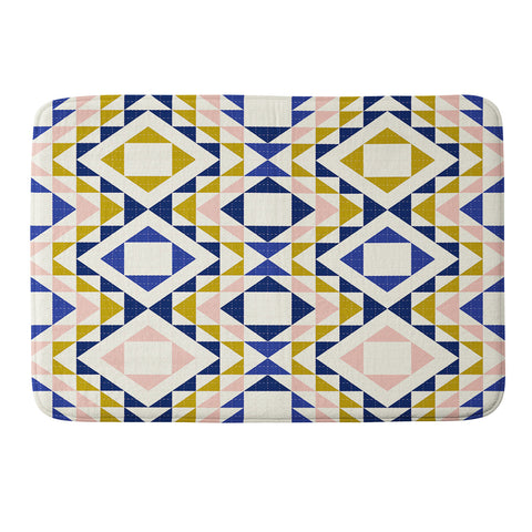 Jenean Morrison Top Stitched Quilt Blue Memory Foam Bath Mat