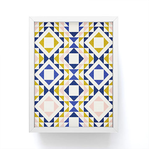 Jenean Morrison Top Stitched Quilt Blue Framed Mini Art Print