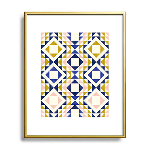 Jenean Morrison Top Stitched Quilt Blue Metal Framed Art Print